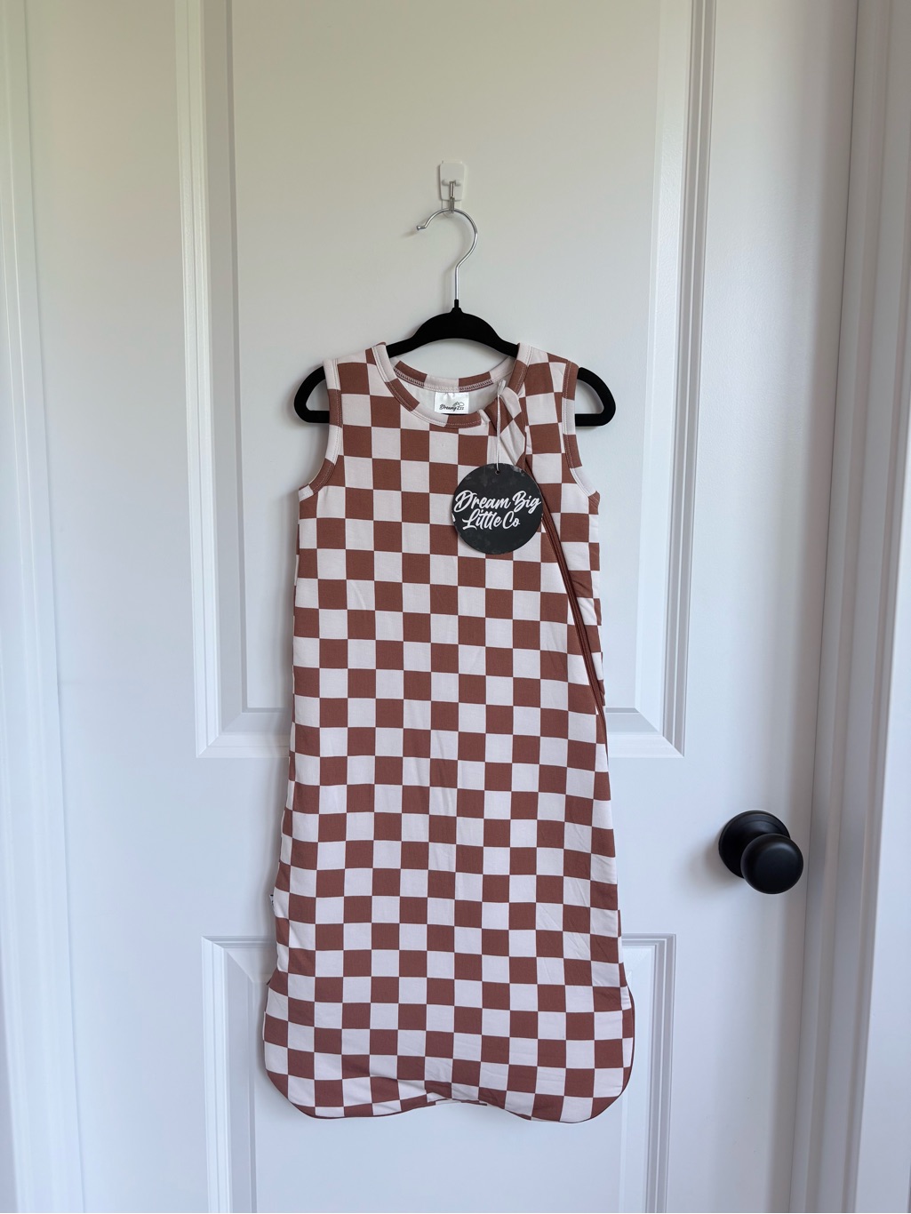 Dream Big Little Co Brown Checkered Bamboo Sleep Sack Nwt